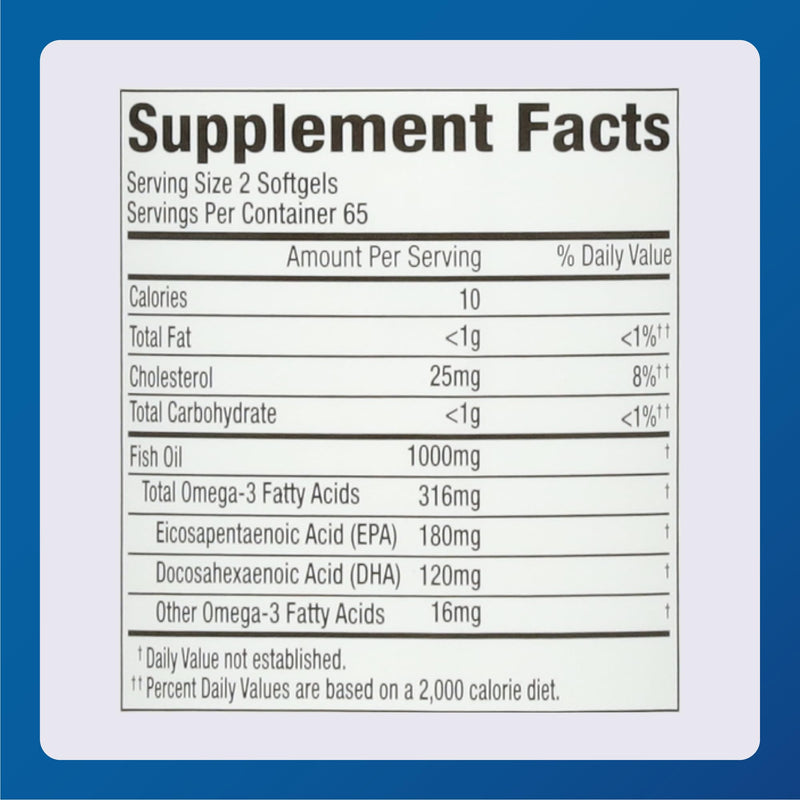 MAJOR Fish Oil 500mg Softgels - Omega-3 Fish Oil Supplement - Dietary Supplement - 130 Count (3 Pack) 130 Count (Pack of 3)