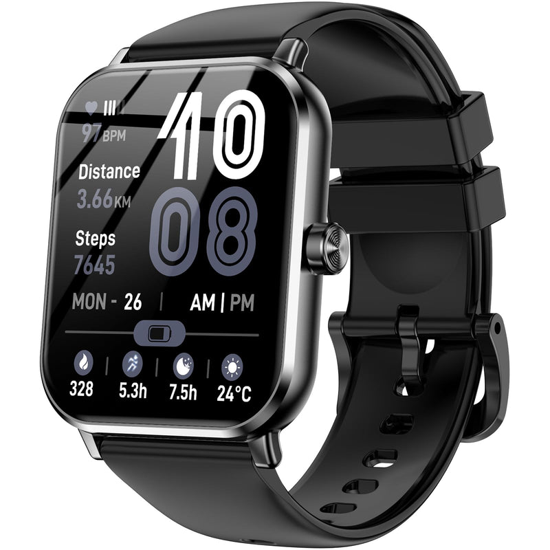 Smart Watches for Men Women, 1.83" HD Touchsreen, Bluetooth Calling, 5 ATM Water-Resistance, 130+ Sports Modes, Health, Fitness & Sleep Tracker, Timer, Pedometer, Fitness Watch for Android/iOS, Black - BeesActive Australia