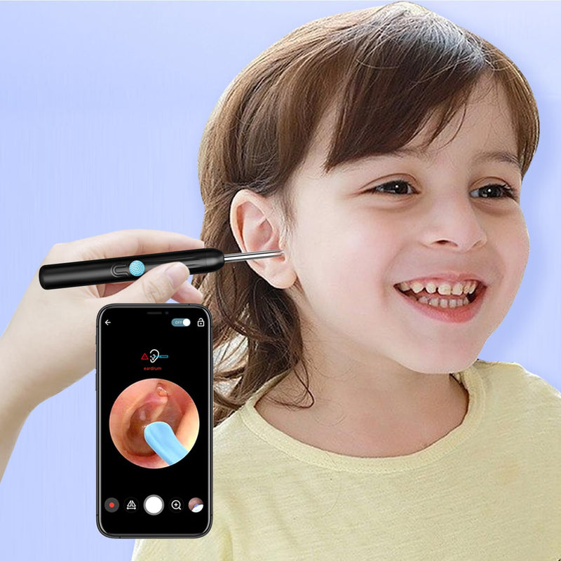 Ear Wax Removal - Ear Cleaner with Camera - Earwax Remover Tool with 8 Pcs Ear Set - Wireless Ear Scope Otoscope with Light - Ear Camera with 6 Ear Spoon - Ear Cleaner (Black) Black - BeesActive Australia