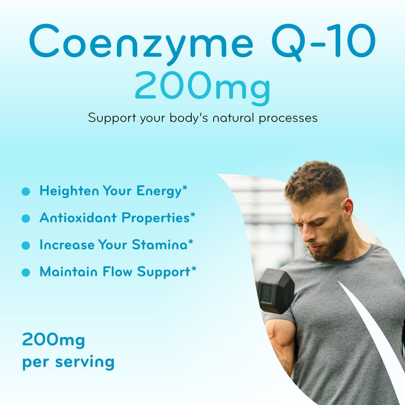 Quick Absorption CoQ10 200mg - Coenzyme Q10 200mg Potent Antioxidant for Heart Energy and Aging Support - High Stability CoQ10 Ubiquinone Capsules - Made in a cGMP US Lab (400 Servings) 400 Count (Pack of 1)