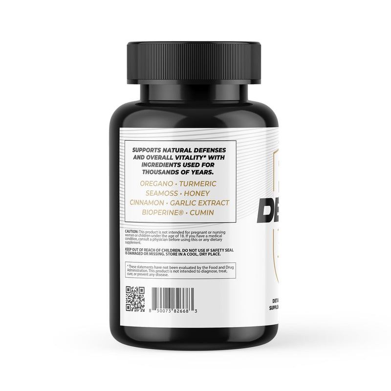 DAMN GOOD Hodge Twins Immune Defense, Sea Moss, Garlic & Turmeric, 60 Ct | Sea moss, black cumin, garlic, turmeric & oregano blend for daily immune support, gut balance & wellness, 60 caps