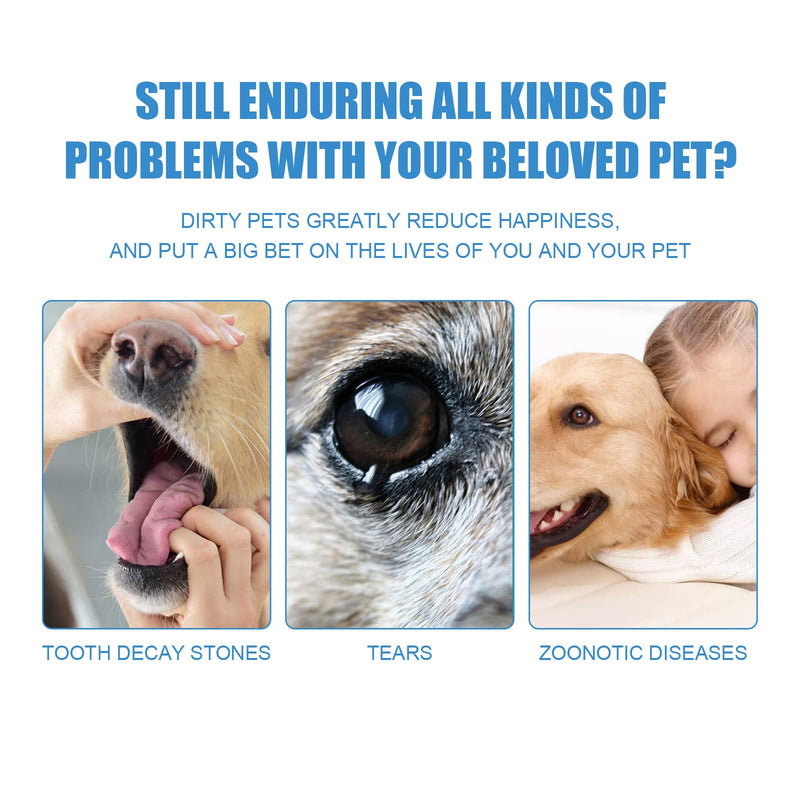 Pet Dental Finger Wipes, Oral Cleansing Teeth Care Finger Cots Wipes Pads for Dogs and Cats, Optimize Oral Health, Reduces Plaque, Freshen Breath - 50 Wipes - PawsPlanet Australia