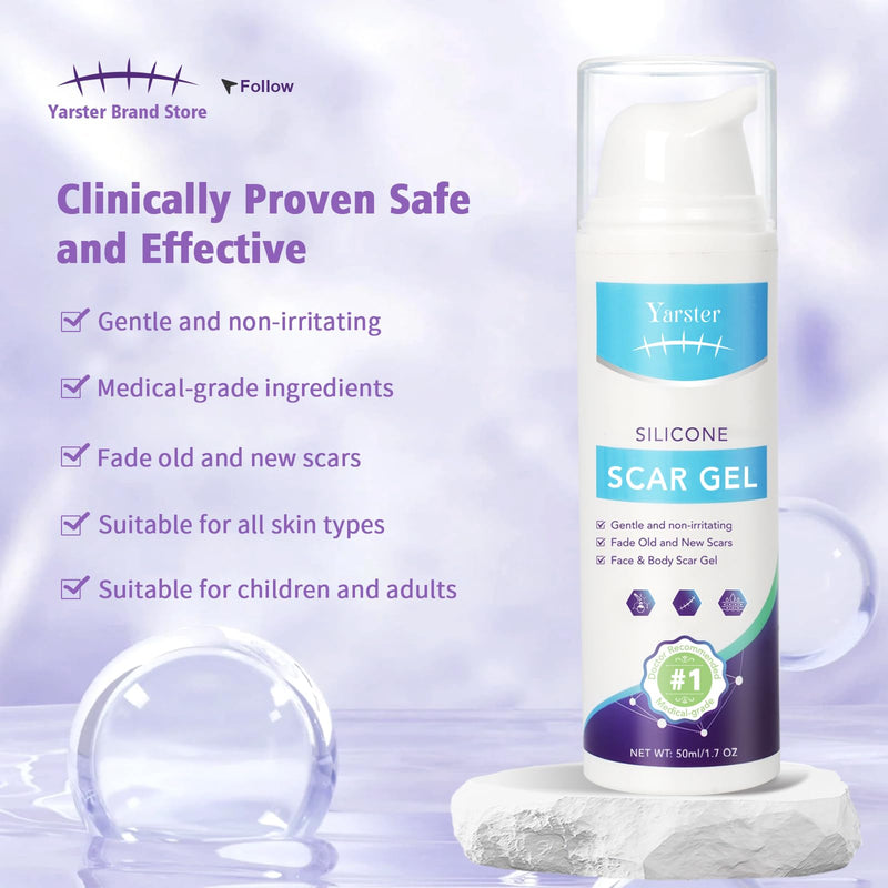 Medical Grade Silicone Scar Gel - Advanced Scar Removal Cream & Scar Treatment for Surgical, C-Section, Hypertrophic & Acne Scars - 1.7oz 1.7 Ounce - BeesActive Australia