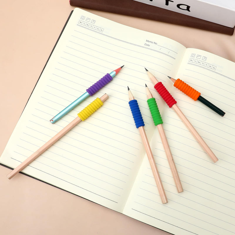 30 PCS Foam Pencil Grippers, 6 Colors Pencil Gripper for Handwriting Relieving Fingers Fatigue Writing Aid Pencil Holder Comfort Cushion Grip Pencil Grippers for Most People