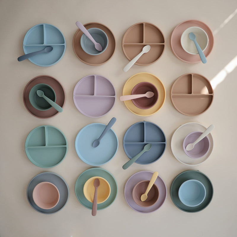 mushie Silicone Baby Feeding Spoons | 2 Pack (Blush/Shifting Sand) (Blush/Shifting Sand) - BeesActive Australia