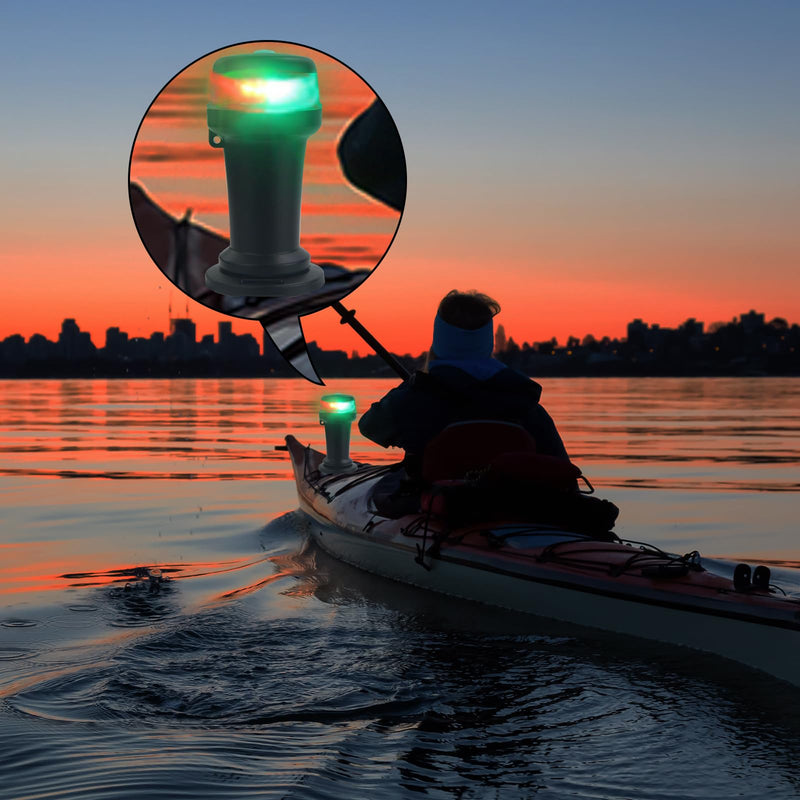 Bow Navigation Lights Battery Powered LED for Boat Marine with Magnetic Base Surface Mounting (Bi color. Red and Green)