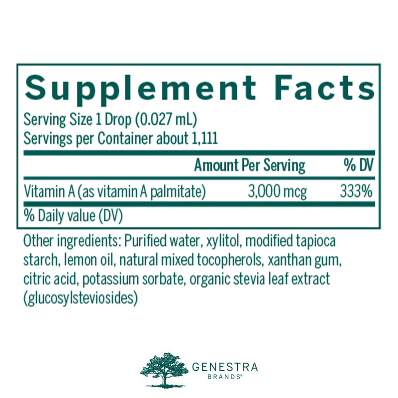 Genestra Brands A-Mulsion | Vitamin A Liquid to Support Immune System, Skin, Vision, Bones, and Teeth* | 1 Fl Oz | Citrus Flavor - BeesActive Australia