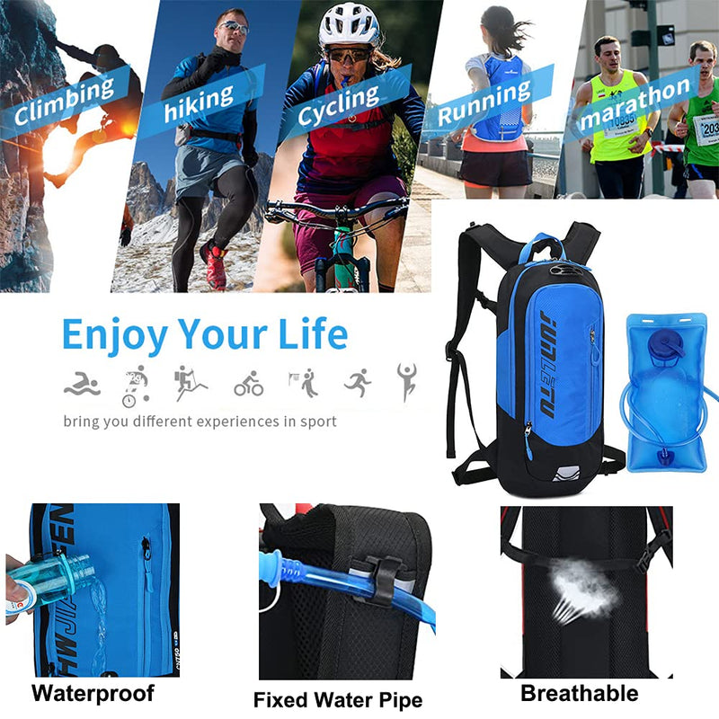 Croogo Hydration Packs,Hydration Backpack with 2L Hydration Bladder,Bicycle Daypack Waterproof Breathable Bag for Climbing Ot04-black/Red-sd