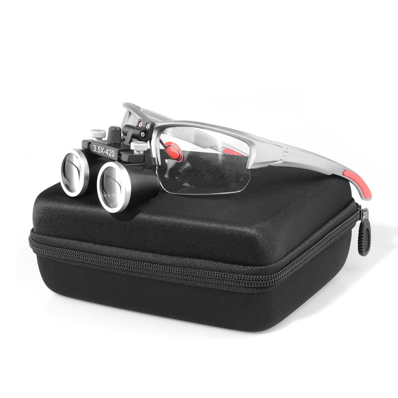 Loupes 2.5X 3.5X Magnification Binocular Magnifier Optical Glass Lens (3.5X, Silver)