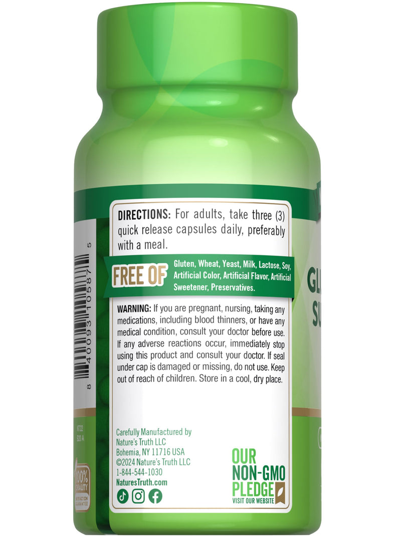 Nature's Truth Glucosamine Sulfate Capsules | 3000mg | 60 Count | Triple Strength | Non-GMO & Gluten Free Supplement | Triple Strength | Non-GMO & Gluten Free Supplement