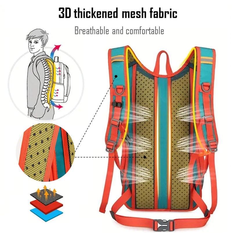Outdoor Hydration Pack with 2L Water Bladder,Lightweight Running Backpack,Large Capacity Cycling Backpack,Daypack for Hiking Trail,Camping Backpack for Women Men Green Standard