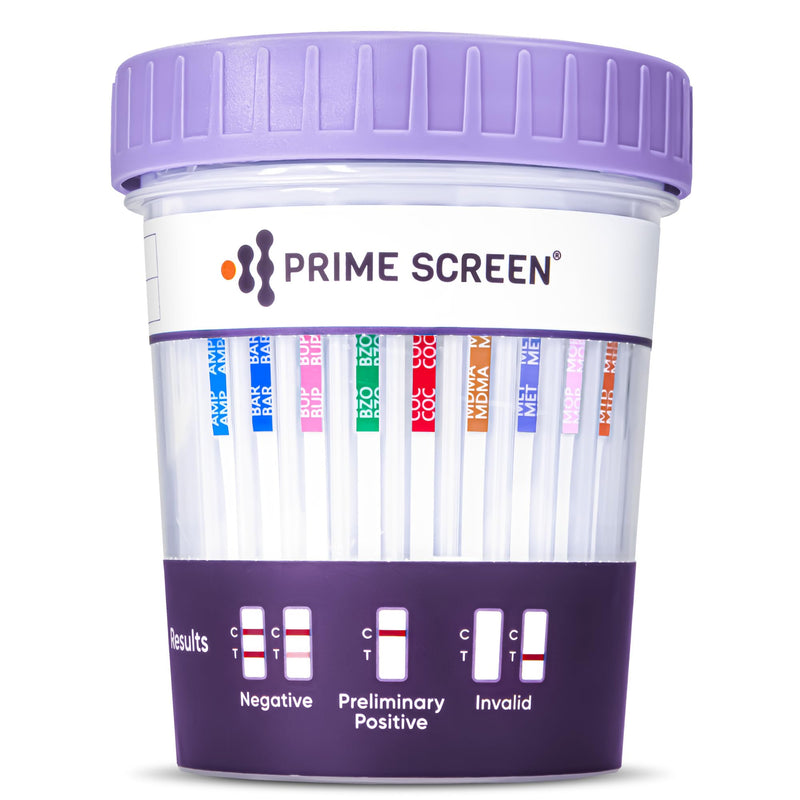 Prime Screen-12 Panel Multi Drug Urine Test Compact Cup (THC 50, AMP,BAR,BUP,BZO,COC,mAMP/MET,MDMA,MOP/OPI,MTD,OXY,PCP) C-Cup-[1 Pack] 1 - BeesActive Australia