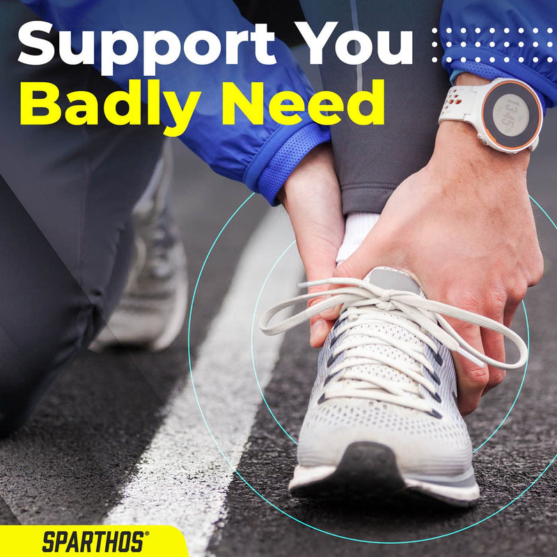 Sparthos Lace Up Ankle Brace - Support for Injury Recovery and Foot Sprains - Compression for Running, Basketball, Volleyball - Interchangeable Stabilizer Braces - For Men & Women (Gray - Small) Small (Pack of 1) Graphite Gray - BeesActive Australia