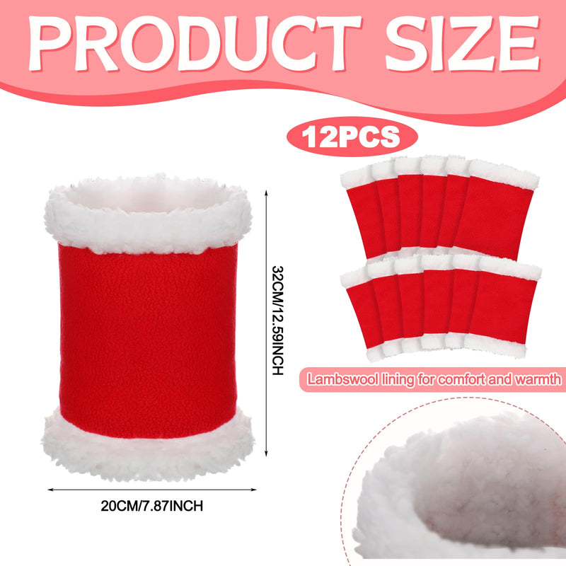 12 Pcs Christmas Horse Leg Wraps Faux Fur Polyester Standing Wraps for Horses Sheep Leg Wraps Leg Wraps for Horses Christmas Party Parades Supplies Santa Style - BeesActive Australia