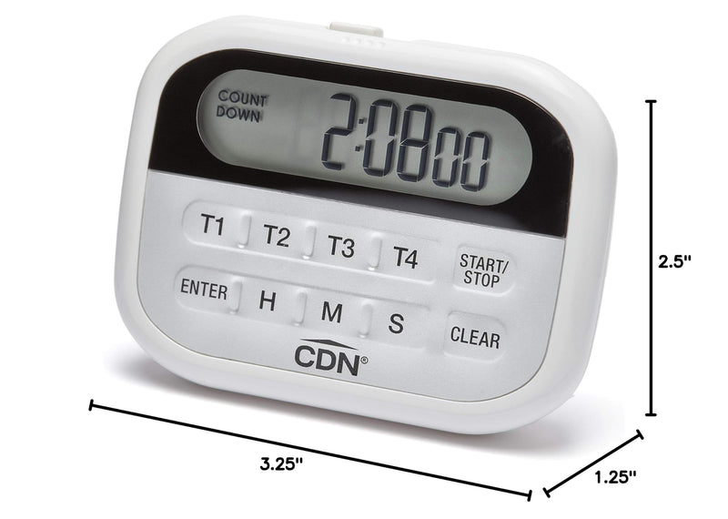 CDN PT2 Component Design Northwest 4-Event Clock Digital Timer, White