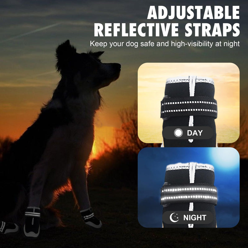 Dog Shoes for Large Small Medium Dogs Warm Non-Slip Protective Dog Boots for Winter Cold Pavement Waterproof Cotton Paw Protector for Snow Rain Outdoor (Blue, #1(2.16"*1.57")(L*W) for 11-26 lbs) BLUE #1(2.16"*1.57")(L*W)for 11-26 lbs - BeesActive Australia