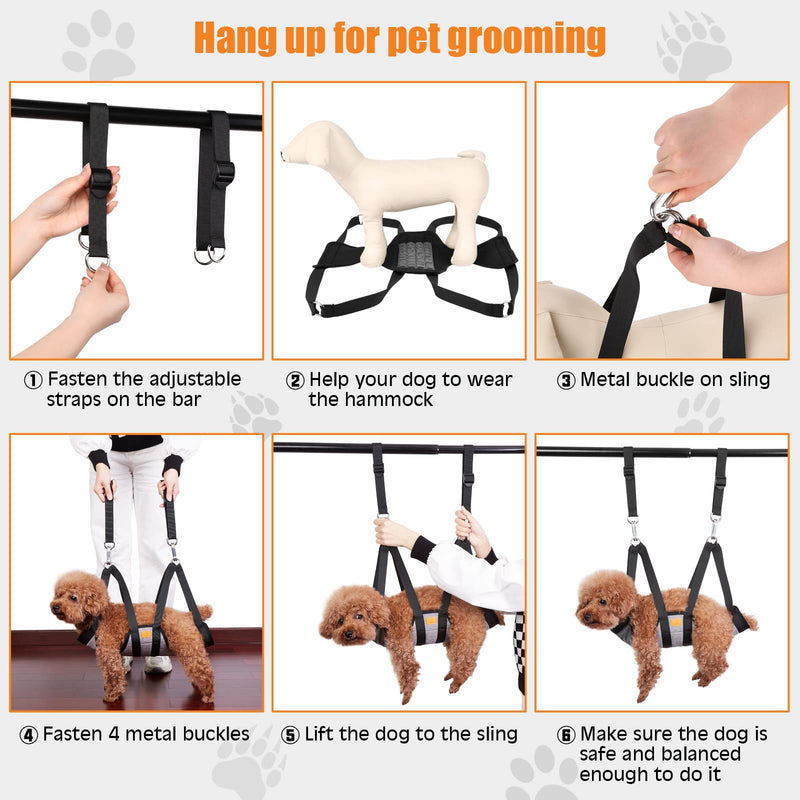 Ownpets dog grooming hammock, hammock harness with 4 hooks, for bathing, washing, grooming and nail trimming, S Width: 29cm, Length: 44.7cm, Legs spacing: 16cm - BeesActive Australia