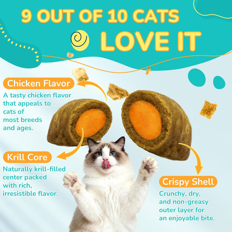 Woyamay Cat Allergy Relief for Cats with Probiotics, 500 Crunchy Cat Probiotic & Allergy Chews, Cat Allergy Treats to Stop Itching & Scratching, Probiotics for Cats Support Gut Health, Chicken Flavor