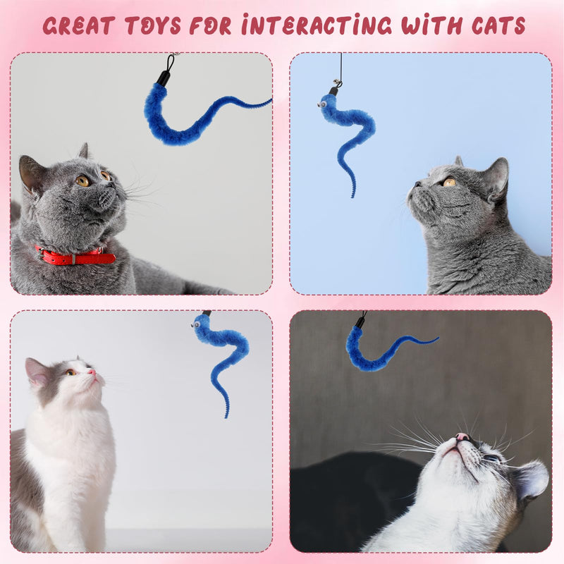 Vin Beauty 12 Pcs Cat Worm Toy Refills Cat Toys Wand Replacement Cat Wand Refills Worm Teaser with Bells Cat Wand Attachments Worm Toy Cat Accessories for Bored Indoor Cats Kitten - BeesActive Australia