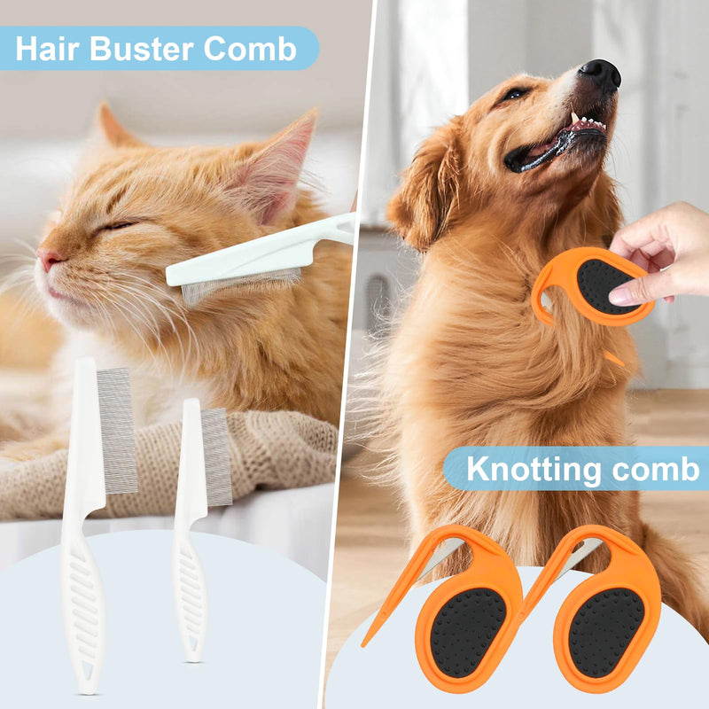 2Pcs Pet Knotting Comb for Cats - Knotting Comb Pet Grooming Tool for Dogs Cat Knot Remover Tangled and Loose Hair with 2 Pcs Pet Hair Comb Tear Stain Removal - BeesActive Australia