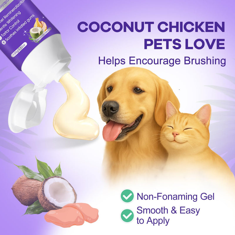 Enzymatic Dog & Cat Toothpaste with Nano-Hydroxyapatite (nHA) + Ultra Soft Bristles Toothbrush