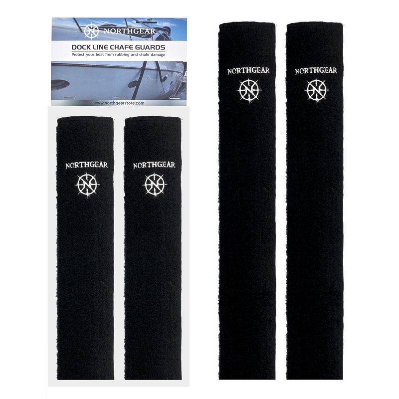 Dock Line Chafe Guards,Size 24" and 47" Inche Length (2 Pack) - Ultra-Strong Removable Chafing Guard, UV Resistant, Eliminates Boat Line Squeaking and Protects Your Boat Finish Black 24" - BeesActive Australia