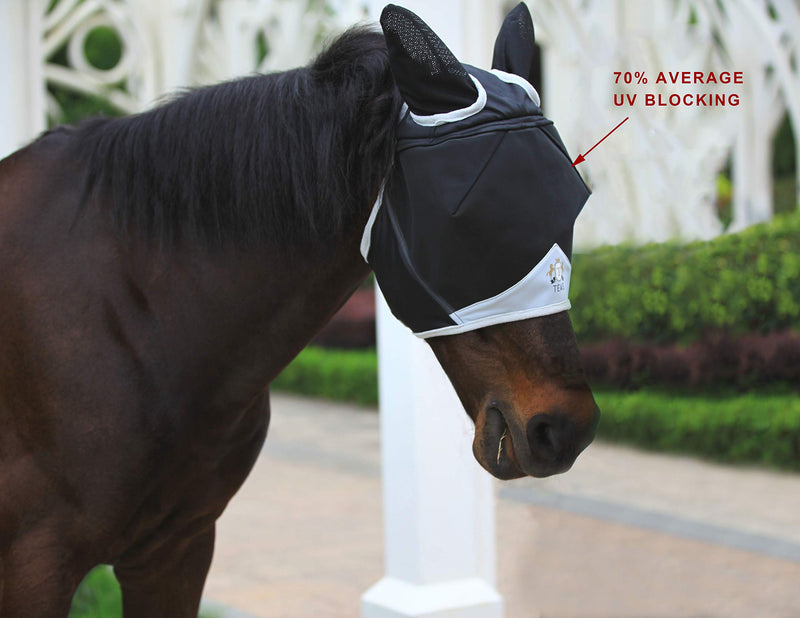 Fine Mesh Horse Fly Mask w/Ears, UV blocking 3D Eye Visor with extra fleece cushioned forehead, Protection from Insect Pests Xfull Lavender - BeesActive Australia
