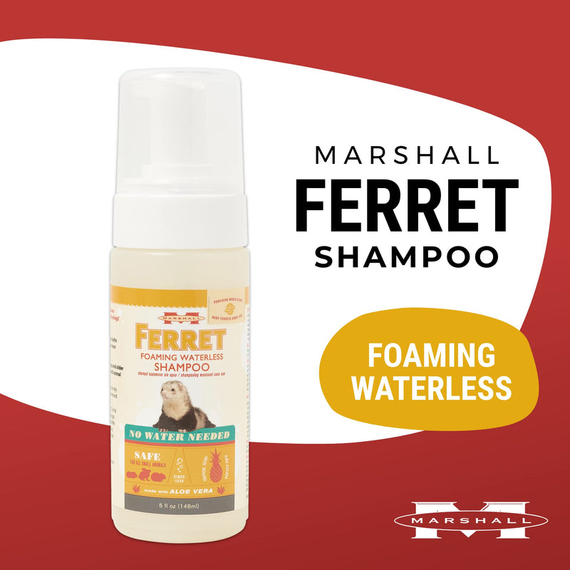 Marshall Pet Products Natural Aloe Deodorizing and Detangling Foam Leave-in Waterless Shampoo, for Ferrets and Small Animals, 5 oz - PawsPlanet Australia