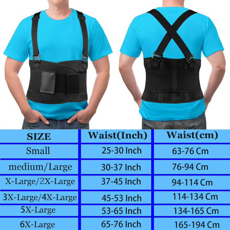 PAZAPO Back Brace Men and Women - Lower Lumbar Support for Heavy Lifting - Lower Back Support Belt with Removable Suspenders-Adjustable Back Belt for Workout, Back Pain Relief, M/L(30-37 Inches) Medium/Large(30-37 Inches) - BeesActive Australia