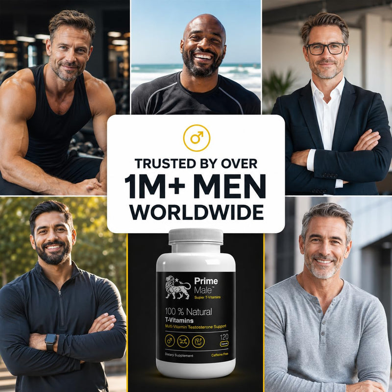 T-Vitamins – Advanced Multivitamin for Men – Supports Testosterone, Energy & Immune Health – 120 Capsules – Caffeine-Free