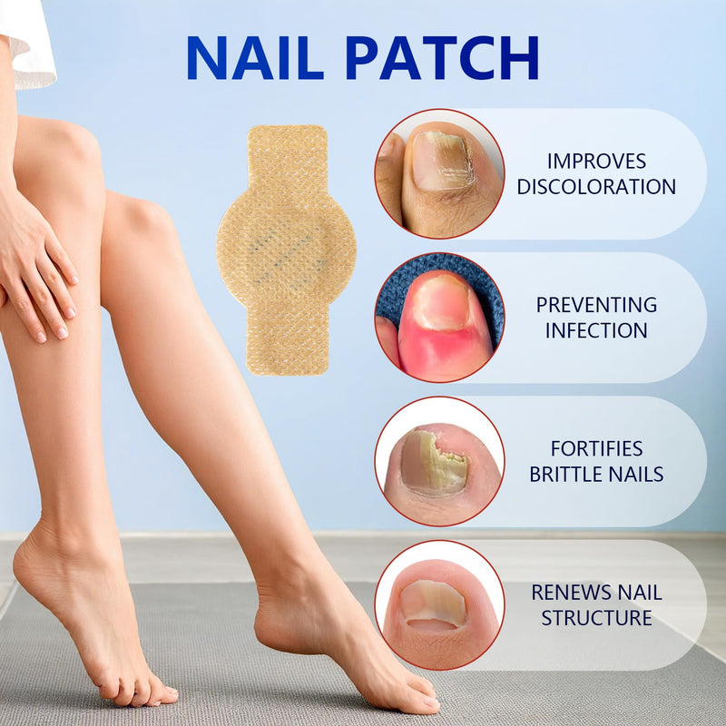 Nail Patches, 8-Hour Overnight Treatment, Fast-Acting Toenail Repair Patches, 21 Patch,for Damaged Nails Foot Nails Repair and Care,Strengthens Brittle Nail (21 Patch*2) 2 PCS