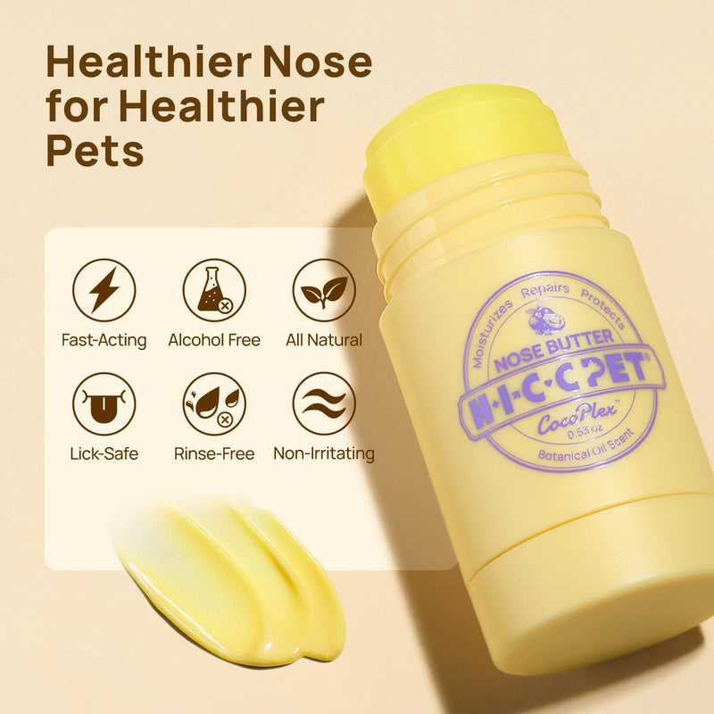 HICC PET Nose Balm for Dog & Cat, Natural Lick-Safe Dog Paw Balm, Moisturizes Repairs Soothes Dry/Cracked Nose, Dogs Snout Soother with Fermented Coconut Oil, Daily Pet Care & Protection (30g)