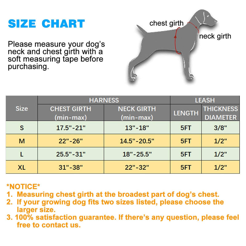 No Pull Dog Harness Adjustable Reflective Oxford Easy Control Medium Large Harness with A Free Heavy Duty 5ft Leash (L (Neck: 18"-25.5", Chest: 24.5"-33"), Purple) Purple Harness+Leash - BeesActive Australia