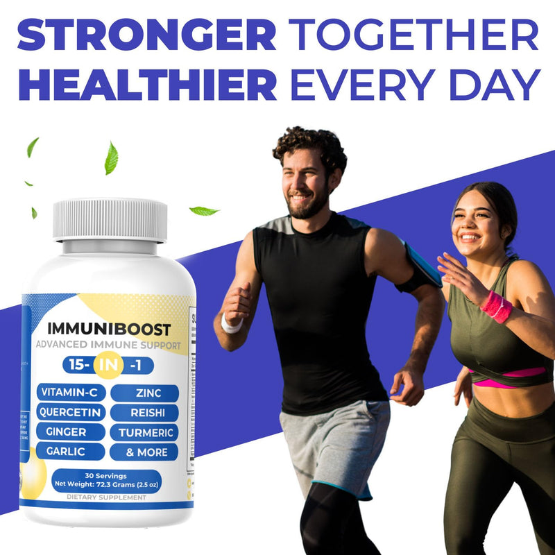 15 in 1 Immune Support Supplement 120 Capsules with Powerful Blend of Turmeric, Ginger, Vitamin C and Zinc Immune Booster for Adults