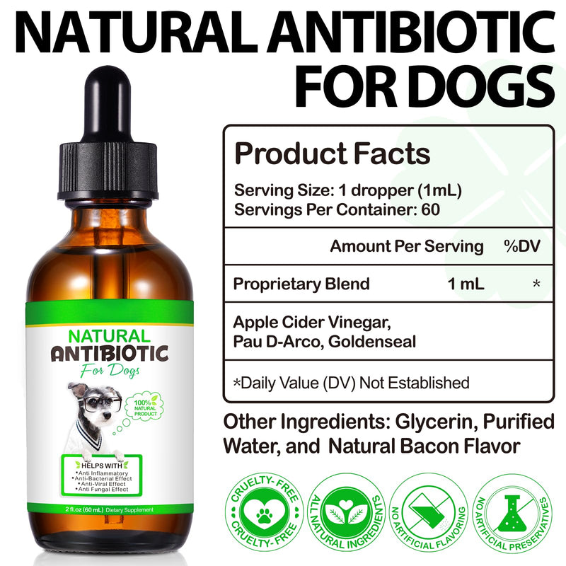 Dog Antibiotics, Antibiotics for Dogs, Natural Dog Antibiotics, Dog Antibiotics Multivitamin, Dog Herbal Supplements 60ml 1PCS - PawsPlanet Australia