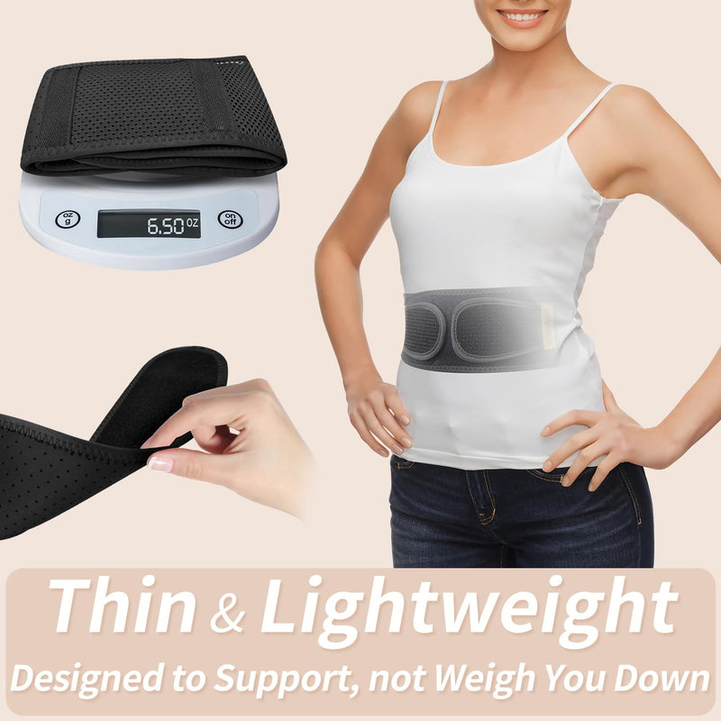 Slim & Narrow Back Brace for Lower Back Pain Women and Men, Lightweight & Thin Back Support Belt for Sciatica, Herniated Disc Relief, Breathable Lumbar Support Belt with Dual Adjustable Compression-M M(Waist:32"-42'') - BeesActive Australia