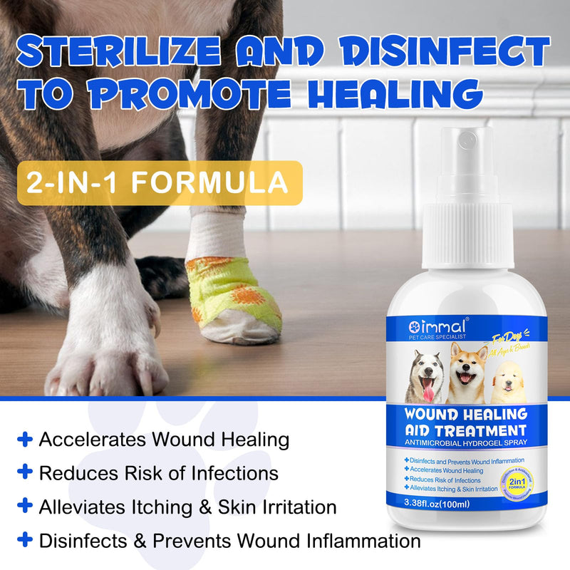 Pet Wound Healing Spray| Dogs, Cats, Horses, Skin Aid Spray for Cats and Dogs | First Aid Spray for Wound Care | Healing on Cuts, Hot Spot, Burns, Skin Irritation, for Relief & Treatment |100m - BeesActive Australia