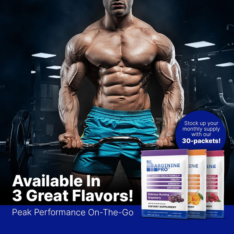 L-Arginine PRO | 5,500mg L-Arginine Plus L-Citrulline 1,100mg Grape Powder Drink Mix Supplement for Increased Nitric Oxide Production 13.97 Ounce (Pack of 1)