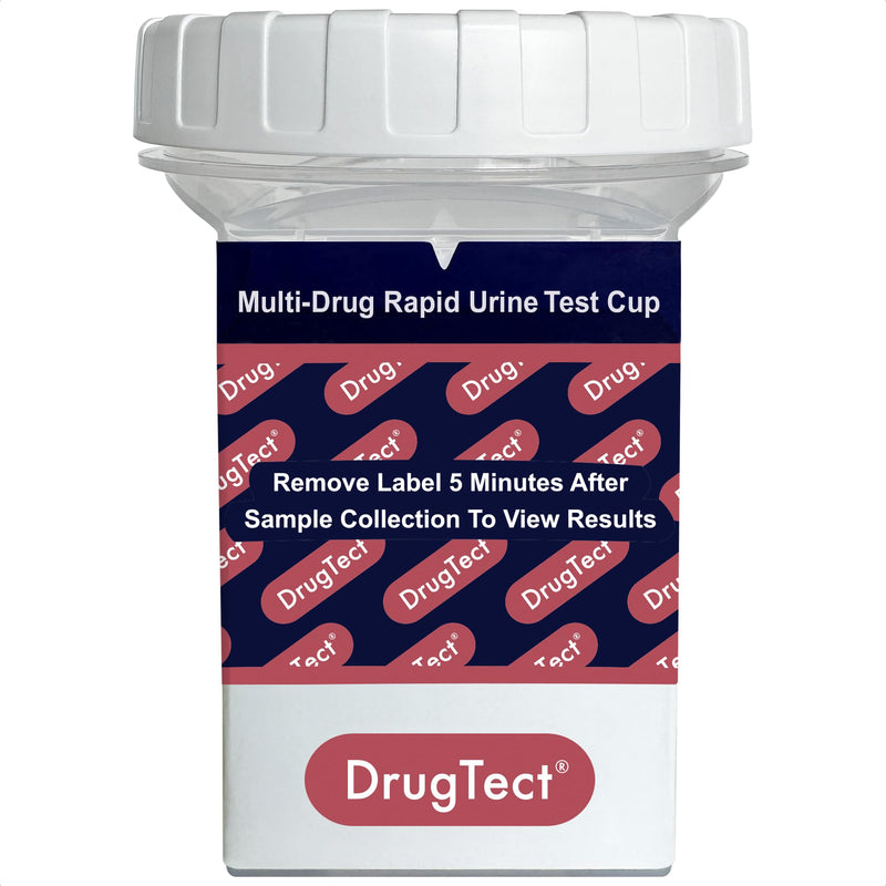 DrugTect Multi-Drug Rapid Urine Test Cup | 1 Pack | 18 Panel CLIA Waived Fentanyl Tramadol Drug Test Cup for 6-MAM,AMP,BAR,BUP,BZO,COC,EDDP,FYL,MDMA,MET,MOP|OPI,MTD,OXY,PCP,PPX,TCA,THC,TRA (1) - BeesActive Australia