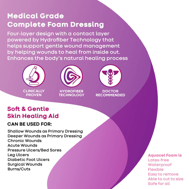 AQUACEL Foam 8"x7" Sacral Wound Dressing, Adhesive, 5 Ct 8" x 7" (5 Count)