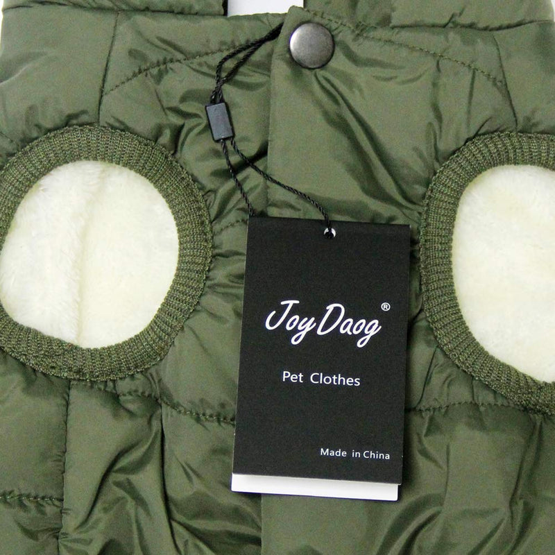 2 Layers Fleece Lined Warm Dog Jacket for Puppy Winter Cold Weather,Soft Windproof Small Dog Coat,Green M Medium (Pack of 1) Green - BeesActive Australia
