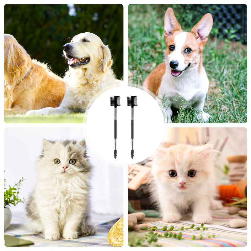 2 Pcs Dog Tear Comb Tear Stain Remover Comb Double-Head Dog Eye Brush Dog Eye Cleaning Comb Dog Eye Comb Brush Pets Grooming Comb Double-Sided for Dogs Cats - BeesActive Australia