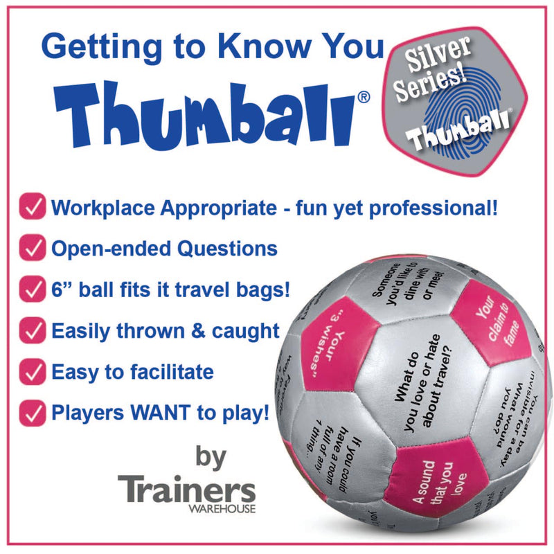 Trainers Warehouse 6" Thumball Collection, 32 Prompts for Conversation, Team Building, Relationship and Training Getting to Know You