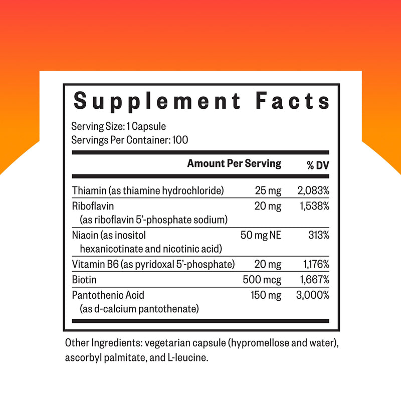 Seeking Health B-Minus - Complex Vitamin Supplement with Biotin & Riboflavin - Vitamin B Blend Supports Brain Health & Energy - 100 Capsules