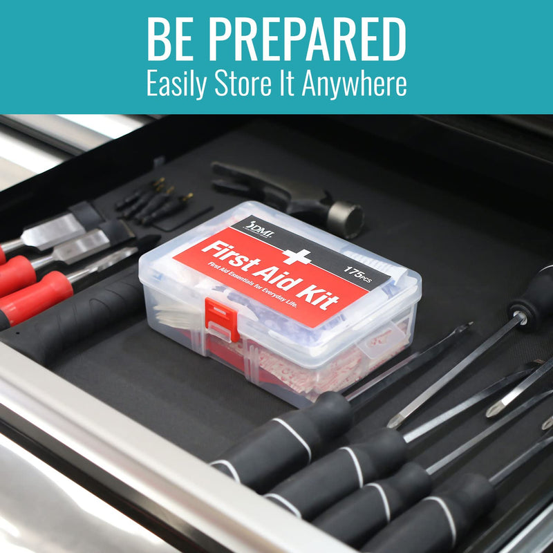 DMI 175-Piece First Aid Kit for Minor Injuries, Cuts and Scrapes, All-Purpose, Portable and Convenient, Includes Bandages, Injury Treatment, Dressings, and Instruments, HSA & FSA Eligible 175 Piece - BeesActive Australia