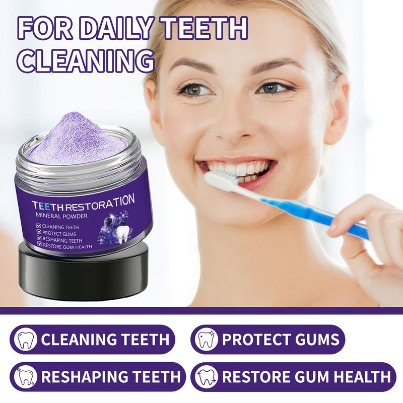 Teeth Restoration Mineral Powder - Restoration Mineral Tooth Powder Toothpaste, in Strengthening Teeth and Gums, Protect Gums and Freshen Breath, for Coffee, Tea and Tobacco Stains-50g 1.76 Ounce (Pack of 1)