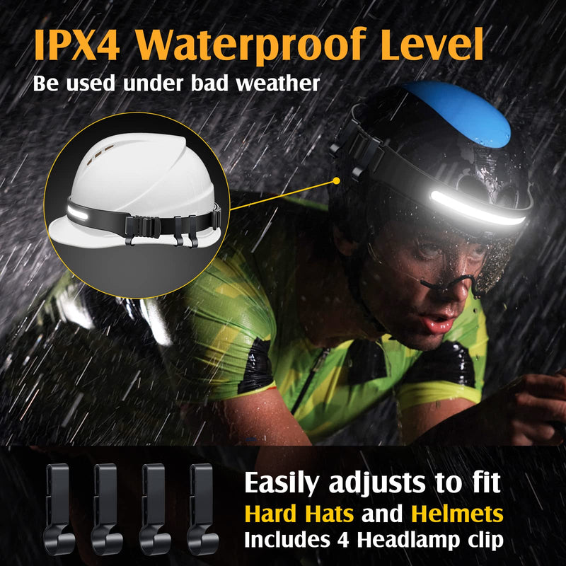 4Pack Headlamp with Case - 230° Wide Beam, Motion Sensor, Red Light, 6 Modes, IPX4 Waterproof Level, Super Lightweight&Portable Rechargeable LED Headlamps for Adults