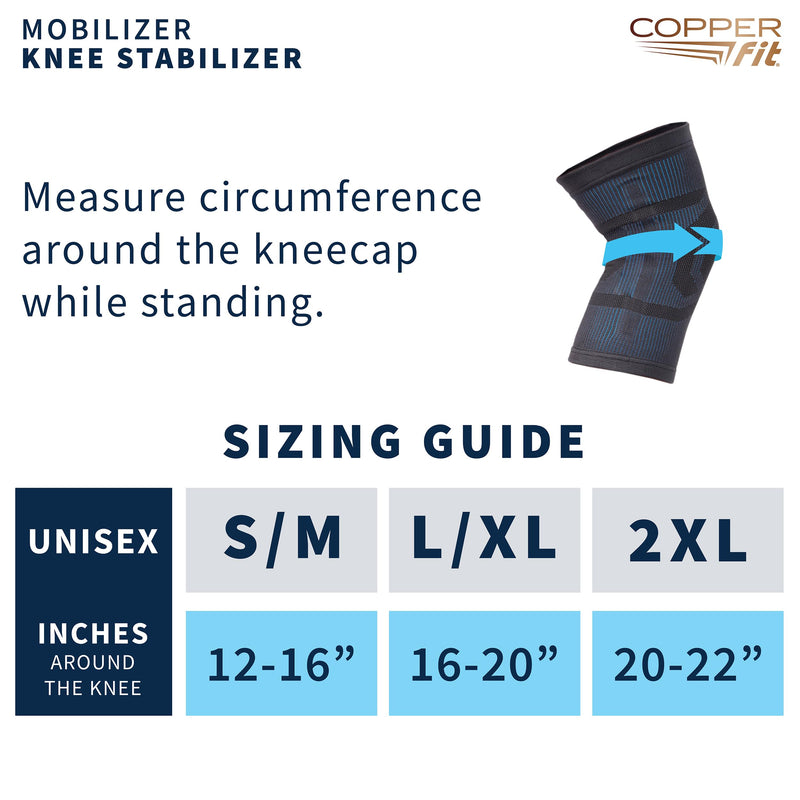 Copper Fit Mobilizer Knee Sleeve – ProSeries with Removable Side Stabilizers Knee Support for Advanced Recovery – Mobility, Knee Pain, Swelling, Inflammation, Circulation, Arthritis, Tendonitis (S/M) S/M - BeesActive Australia