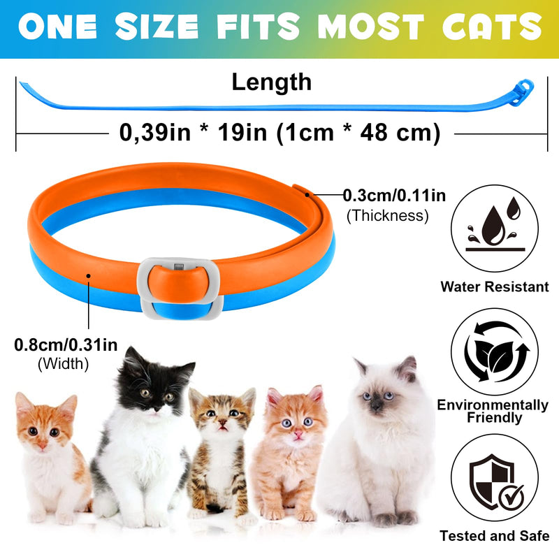 Anti-flea and anti-tick collar for cats, 4 pieces against larvae and eggs - eliminates and kills - protects the animal and the habitat, effective protection for 24 months, adjustable and waterproof