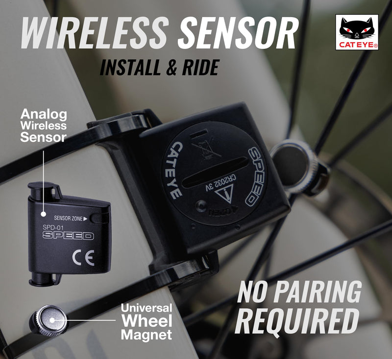 CATEYE Urban Wireless Bike Computer – Analog Speedometer & Odometer with Calorie Tracking, FlexTight™ Mount, Auto Start/Stop, Programmable Odometer & Easy Setup for All Bikes